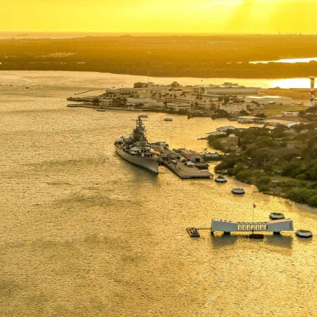 pearl harbor arizona memorial sunset