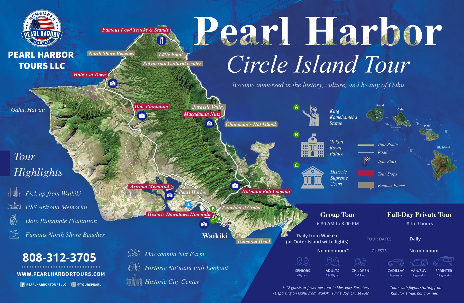 oahu circle island tour with pearl harbor