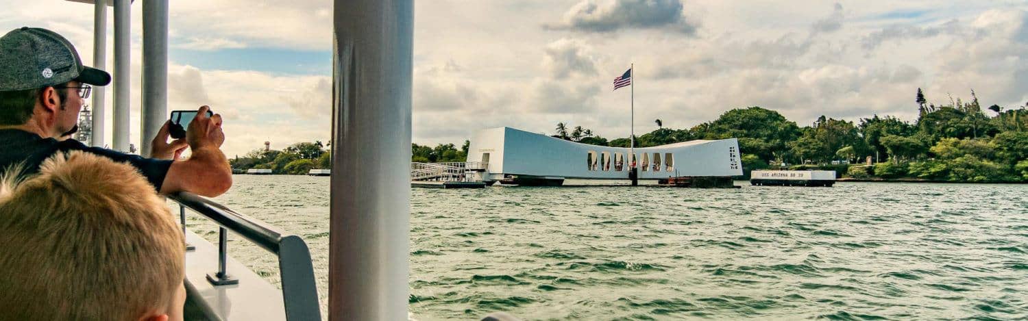 People on USS Arizona Memorial Boat People on USS Arizona Memorial Boat
