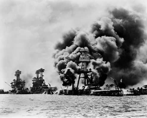 Three Stricken Battleships USS West Virgina, USS Tennessee, USS Arizona