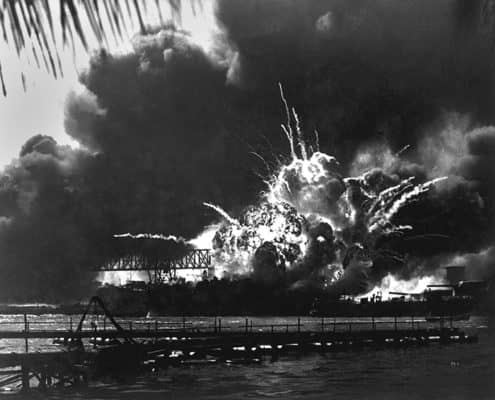 USS Shaw Forward Magazine Exploding During Attack On Pearl Harbor