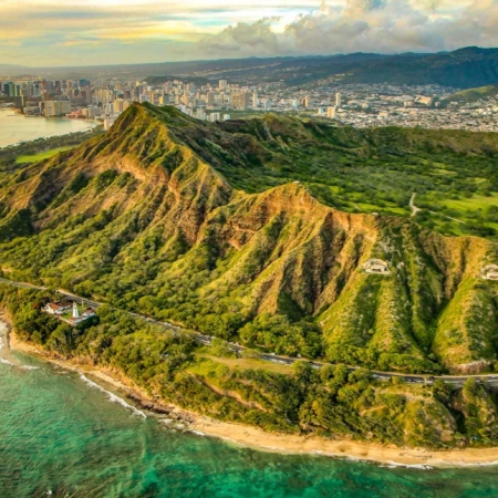 Panorama of Diamond Head Crater