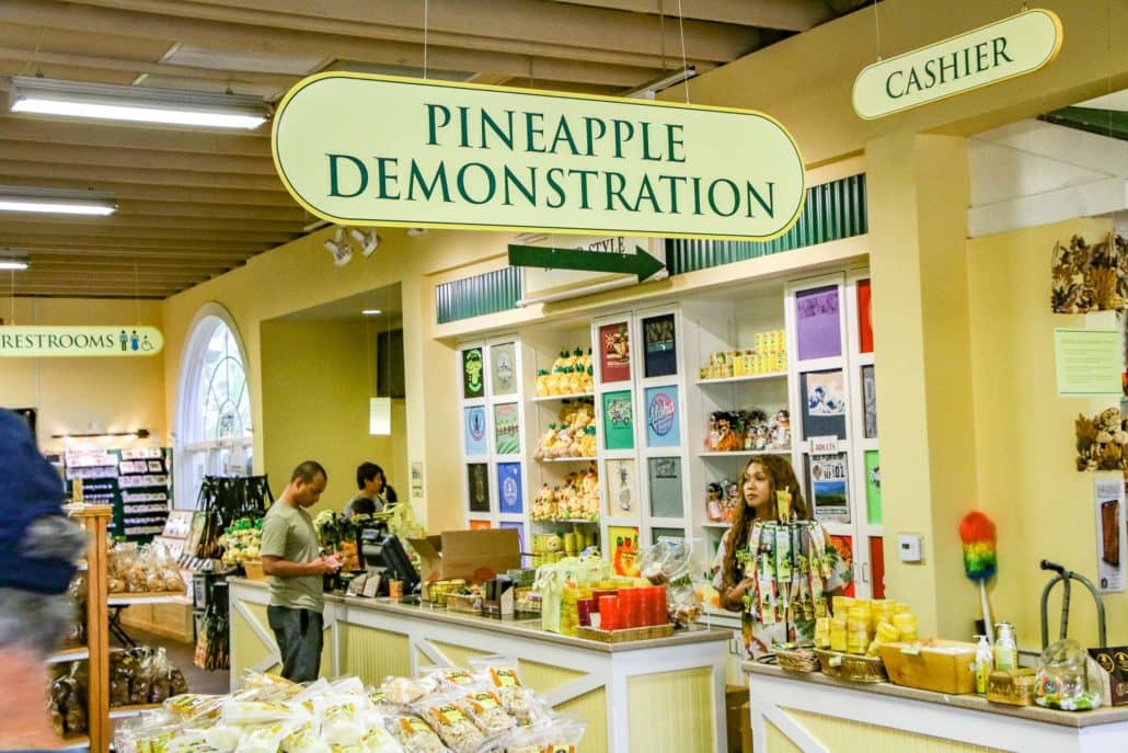 Pineapple Demonstration Booth at Dole Plantation