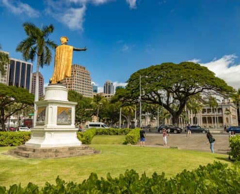 Kamehameha Statue at Iolani Palace