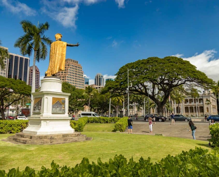 Kamehameha Statue at Iolani Palace