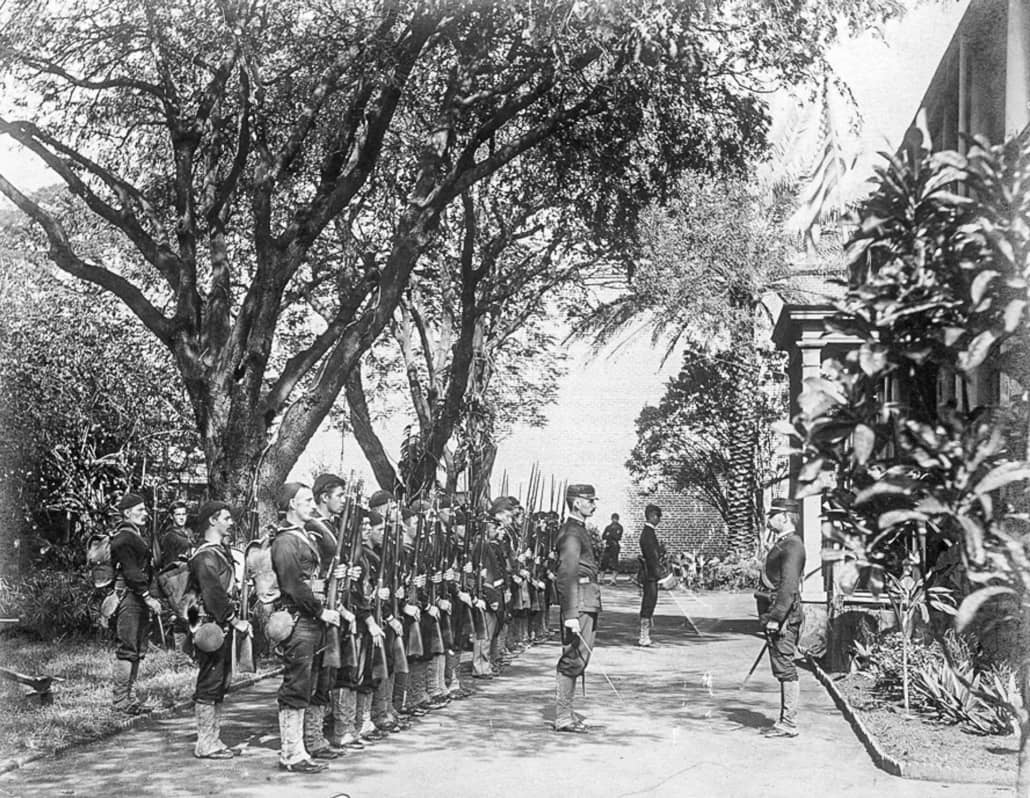 Hawaiian Monarchy Overthrow USS Boston landing force on Honolulu