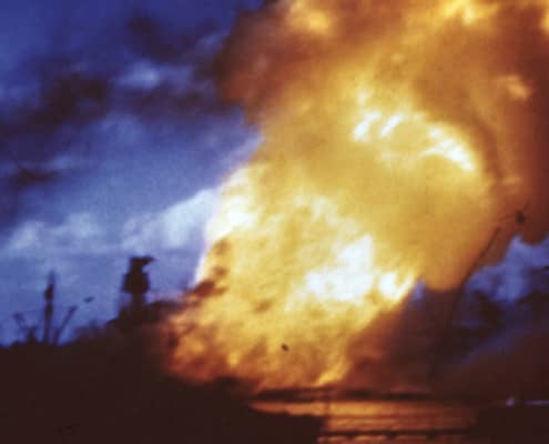 USS Arizona On Fire During Japan Attack On Pearl Harbor