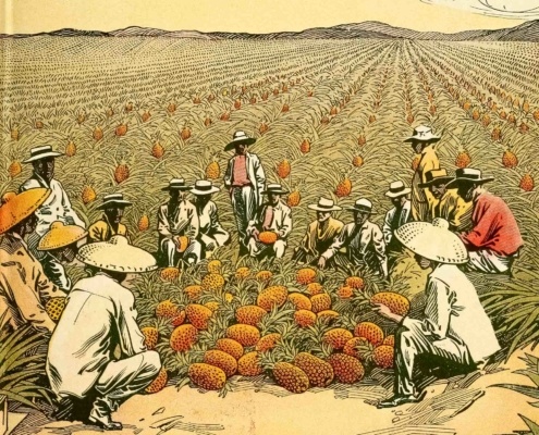 Workers In Pineapple Plantation