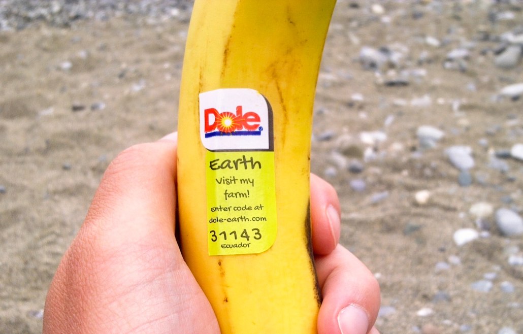 Dole company, banana fruit sticker