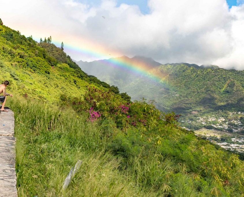 Tantilus Road Lookout and Resident above Honolulu Oahu