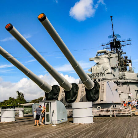 rear missouri battleship guns tower