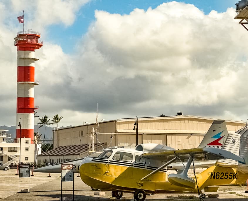 Pacific Aviation Museum Control Tower and Float Plane Exterior