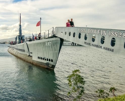 USS Bowfin Submarine Gangway and Visitors