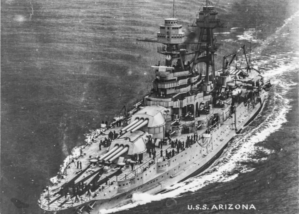 USS Arizona at Sea with President Hoover March