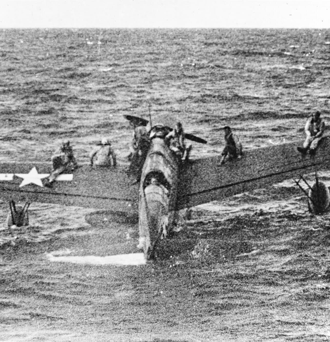 Vought OSU Kingfisher with rescued airmen off Truk on  May  us Navy