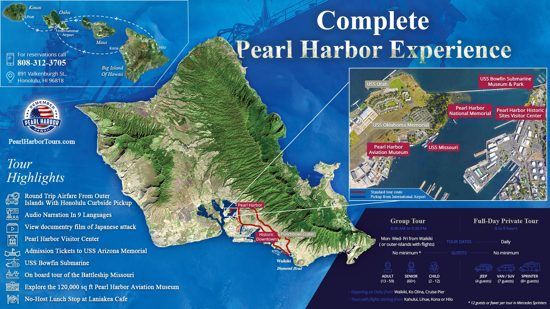 pearl harbour tours from big island