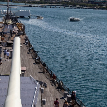 battleship missouri guns front deck boat