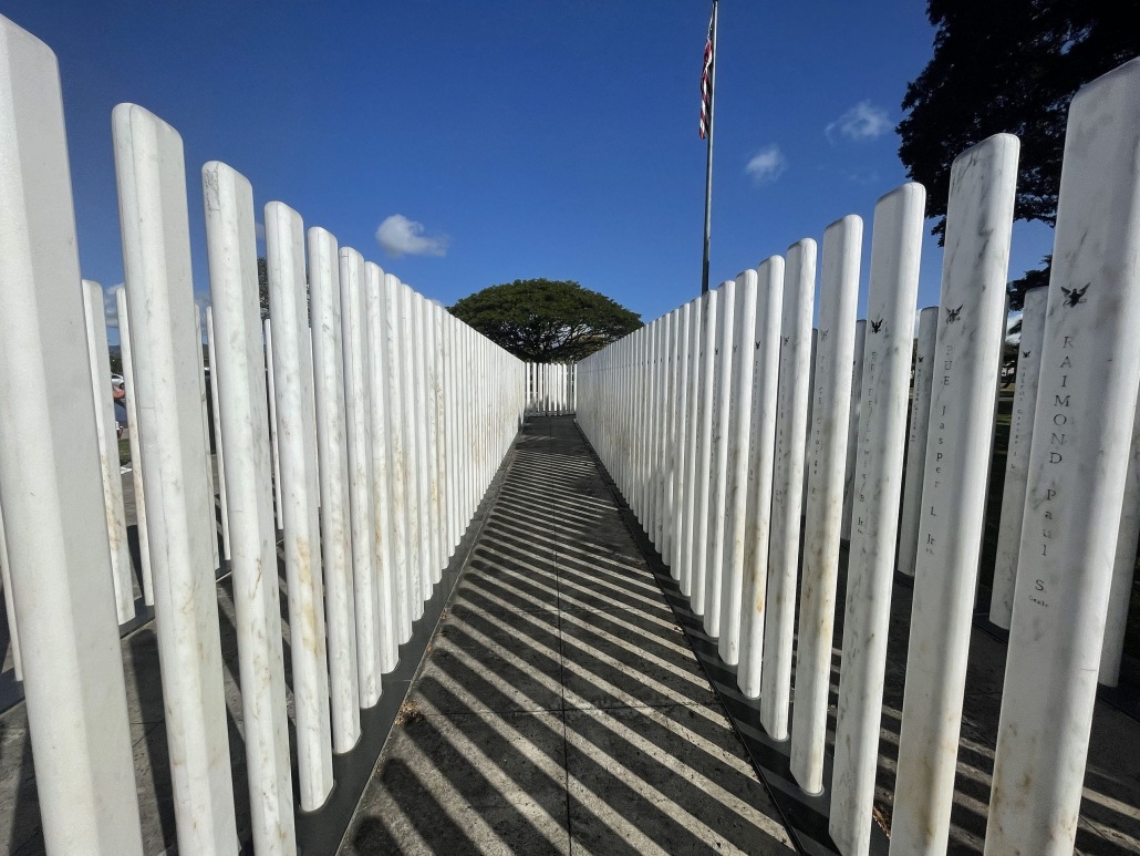 oklahoma battleship memorial white rows