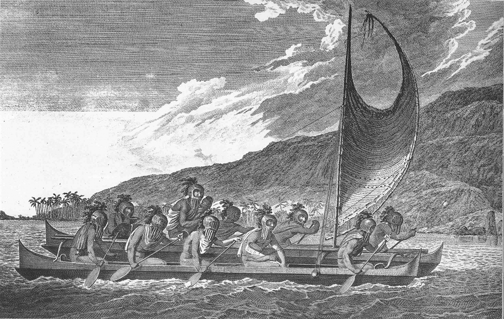 ancient Hawaii Etching by Cook's artist 1778