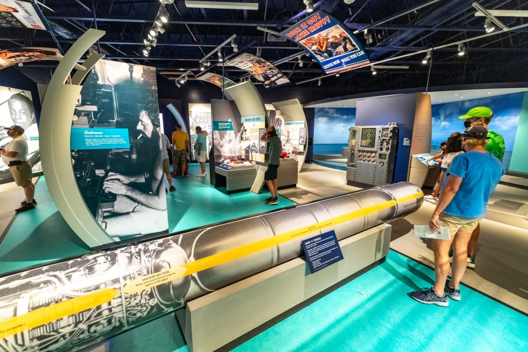 Pacific Fleet Submarine Museum Torpedo and visitors Pearl Harbor Oahu