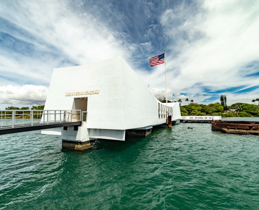Arizona Memorial Exterior and Turret Pearl Harbor Oahu