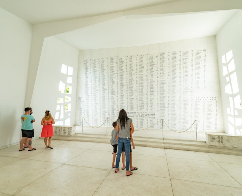 Arizona Memorial Marble Wall Pearl Harbor Oahu