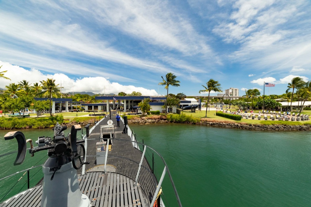 Bowfin Submarine Deck Gun and Outside Memorial Pearl Harbor Oahu