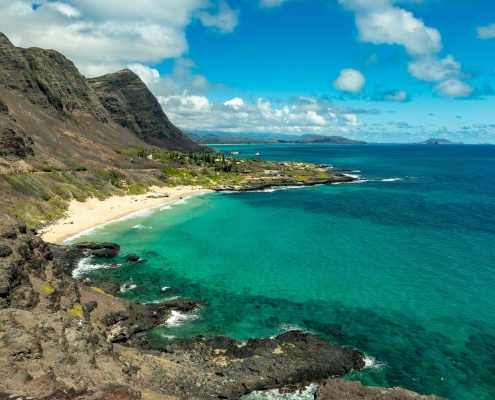 Makapuu Lookout View of Beach and Mountains Oahu