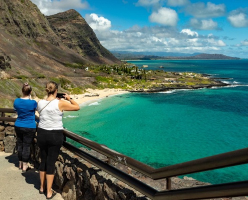 Makapuu Lookout Visitors and View Oahu