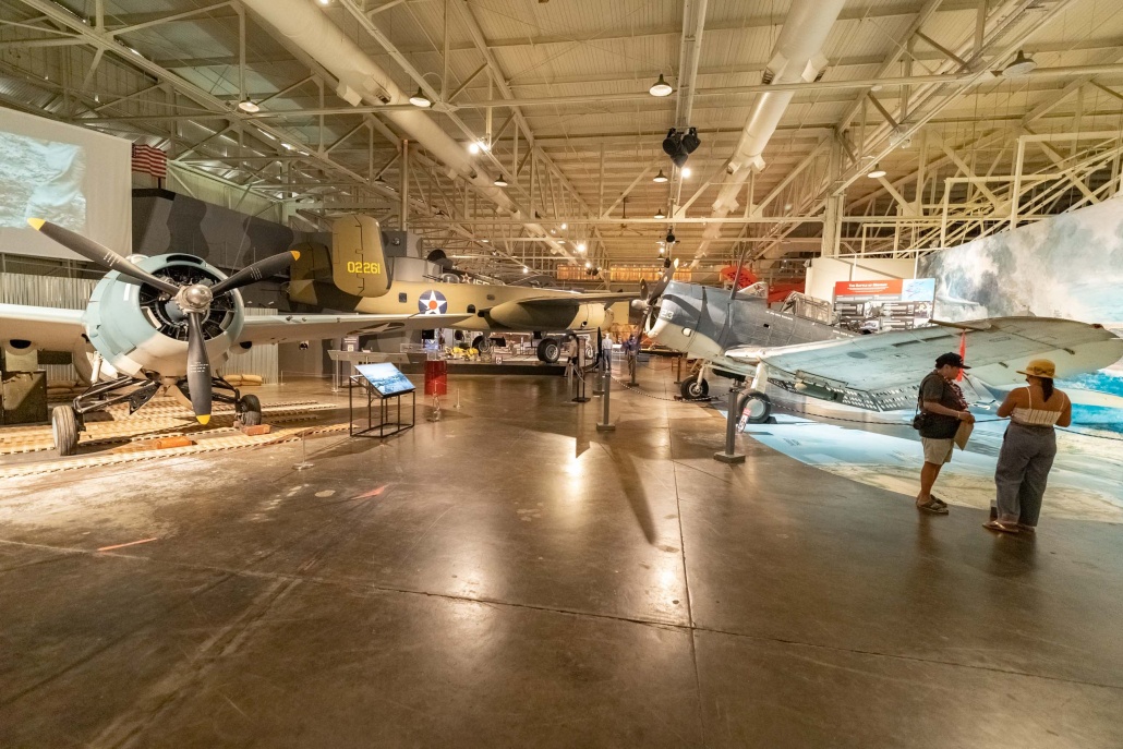 Pearl Harbor Aviation Museum Planes and Visitors Oahu