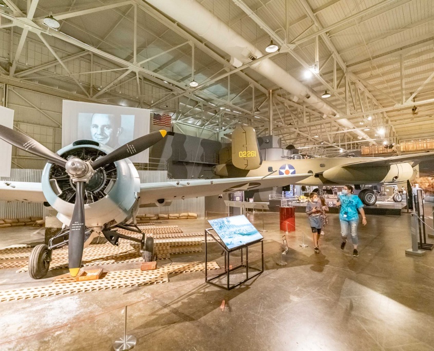 Pearl Harbor Aviation Museum Wildcat Fighter and Visitors Oahu