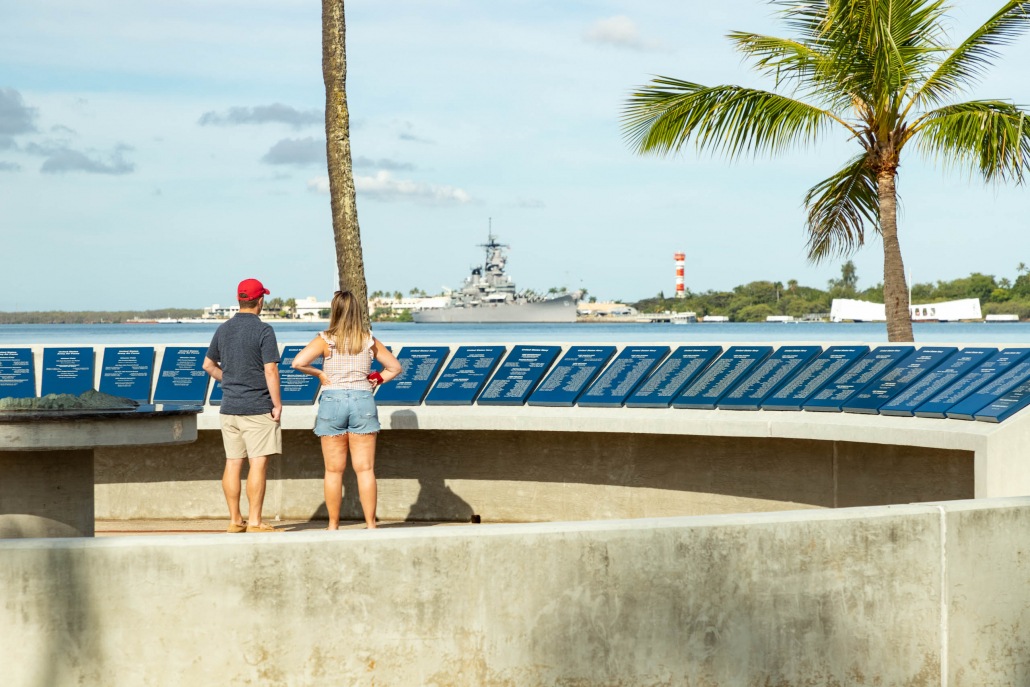 Pearl Harbor Visitor Center Outdoor Exhibits visitors Oahu