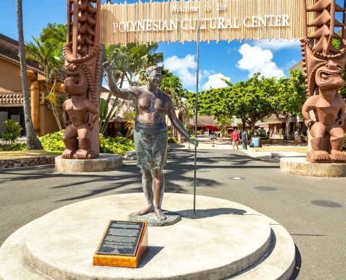 Polynesian Cultural Center Entrance Statue Oahu