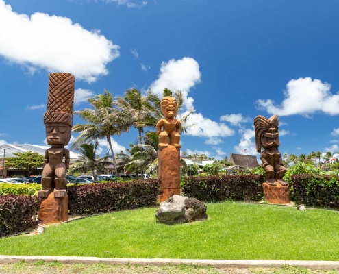 Polynesian Cultural Center Entrance Tiki Oahu