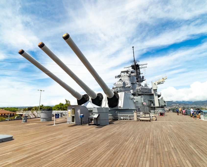 USS Missouri Battleship Deck and Guns Pearl Harbor Oahu