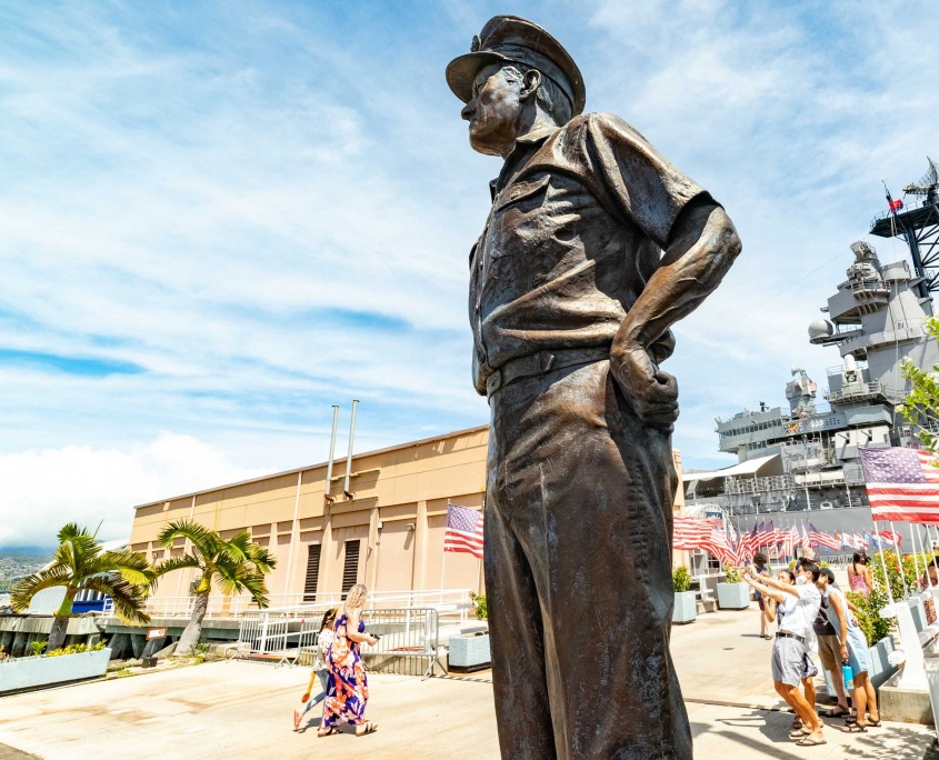 USS Missouri Battleship Nimitz Statue Pearl Harbor Oahu