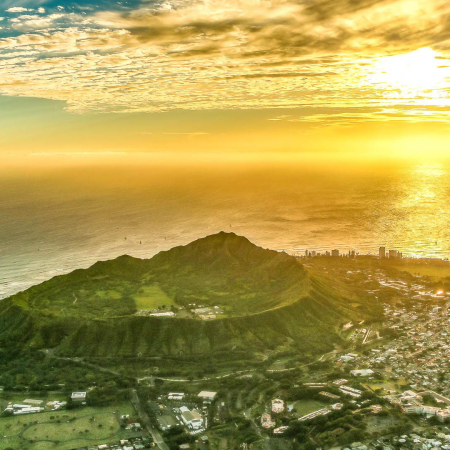 diamond head crater sunset clouds product image