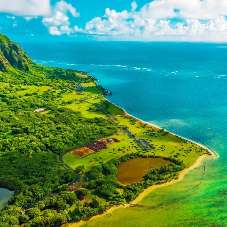 oahu helicopter tour aerial view of kualoa kaneohe bay oahu