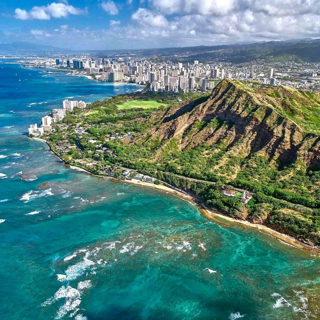 oahu sights unseen helicopter diamond head view from heli
