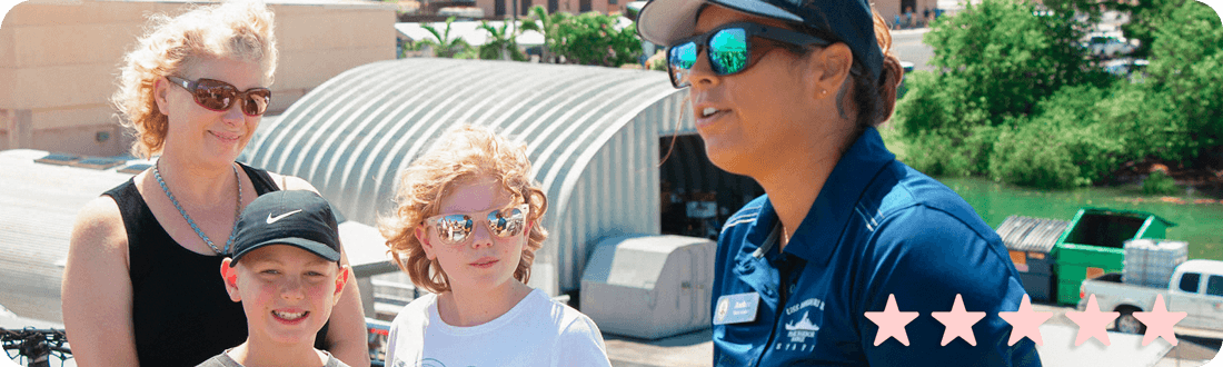 happy family and pearl harbor tour guide pic