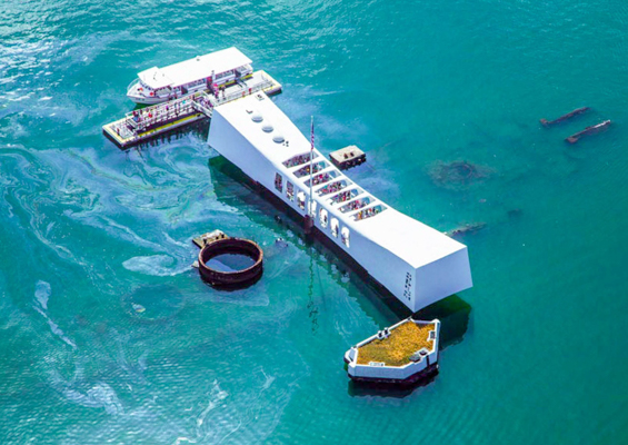 arizona memorial pearl harbor oahu rainbow helicopters  
