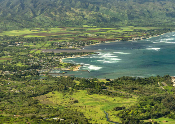 north shore aerial haleiwa town oahu 