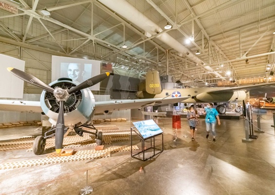 Pearl Harbor Aviation Museum Wildcat Fighter and Visitors Oahu