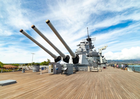 USS Missouri Battleship Deck and Guns Pearl Harbor Oahu