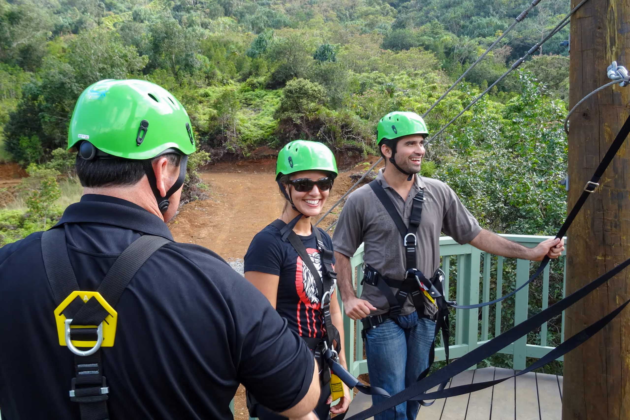 kualoaranch jayman built hawaii incentive group zipline guide instructing